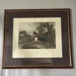 Large Antique Framed Engraving Print