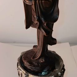 Antique Chinese Handcarved In Boxwood Figurine Holding A Lunchbox? 