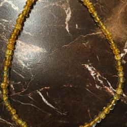 Elegant Honey-Yellow Beaded Necklace – Translucent Round Beads