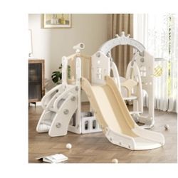6 n 1 Toddler Slide and Swing Set for Toddler Age 1-3 Years, Toddles Playset Playground