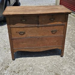 Antique Primitive looking Serpentine Top Dresser