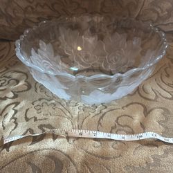 12 In Wide Heavy  Glass Bowl 