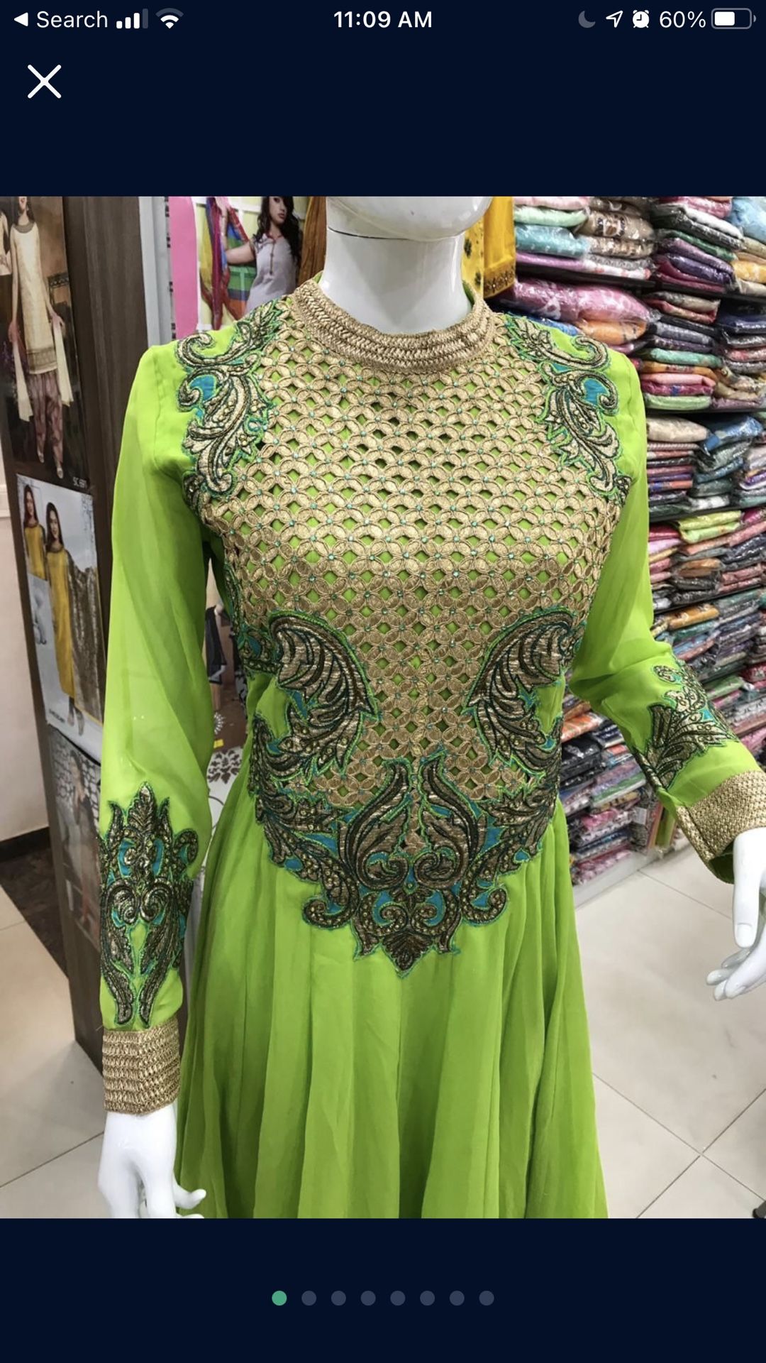 Zari Cutwork Hand Embroidered Indian Pakistani Anarkali Kameez ready made L/XL