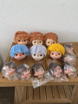 13 Vintage Doll Heads 
