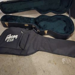 Martin Hard Shell Acoustic Guitar Case With Gibson Gigbag 