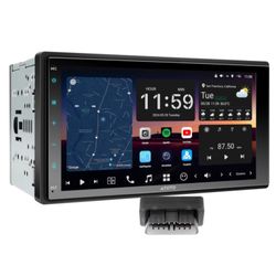 Car Stereo Radio X10 Double Din 7” Touch Screen, 4G LTE WiFi, Built-in Amplifier, GPS, Vehicle Diagnostics, HDMI, Wireless CarPlay Android Auto, GPS