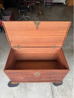 Beautiful Vintage French Carved Wood Chest