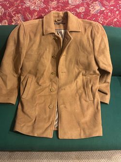 🧥 Bachrach Wool & Cashmere Blend Coat — Men’s Medium — Camel