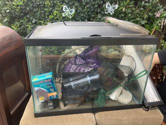 Fish tank with accessories