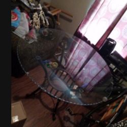 Glass Oval Dining Table 