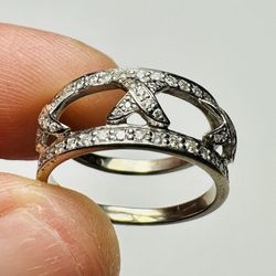 Authentic Hidalgo 18k White Gold & Diamond Jacket Ring – Size 7 ✨