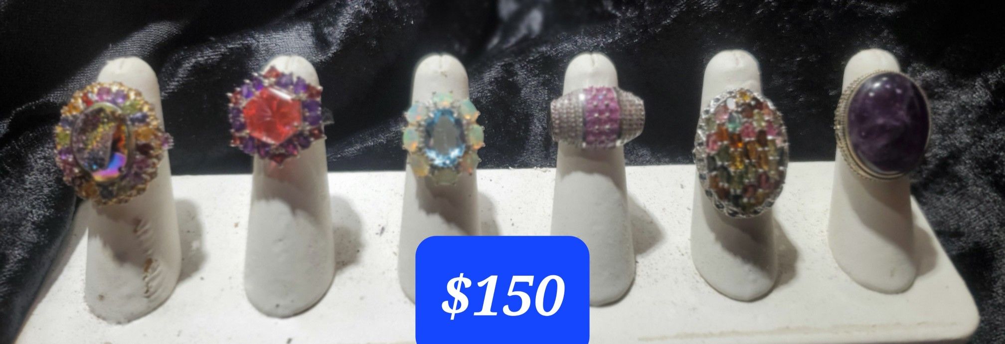 925 Large Gemstone Rings