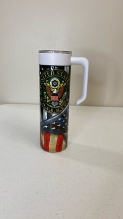 US Army 20oz Tumbler, with Removable, With Screw On Removable Handle, US Army design, New,(item 171)