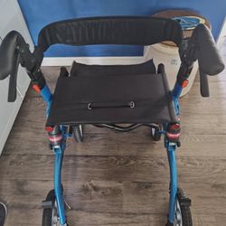 Rollator With 10 Inch Wheels And Shock Absorbers