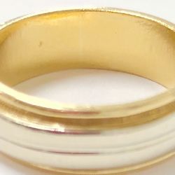 Unisex Wedding Band 14kt Yellow And White Gold 