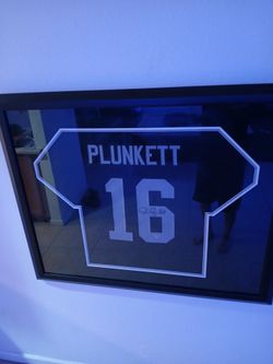 Raiders Jim Plunkett signed framed jersey