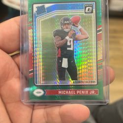 2024 Donruss Optic Rated Rookie Michael Penix Jr. Green Hyper Holo Prizm #279