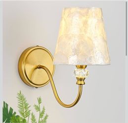 1 Piece Brushed Gold Vintage Wall Sconce with Capiz Shell Shade