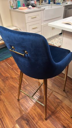 Counter height stools - Blue Velvet