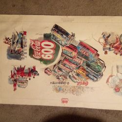 VERY RARE!!! 1990 Nascar, Coca Cola 600 @ Charlotte Motor Speedway, Original Etching, This Is Not A Print!