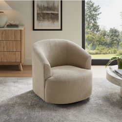 mainstays boucle swivel accent chair —taupe