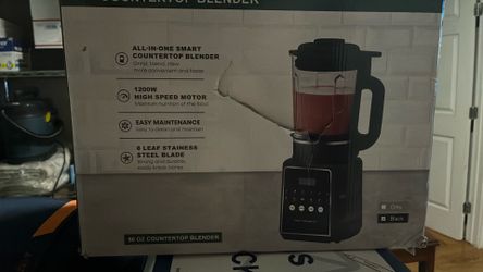 Professional Blender with Digital Display, Black, Hot and Cold Function, Smart Touch Control, 8 Speed Settings for Smoothies and Drinks