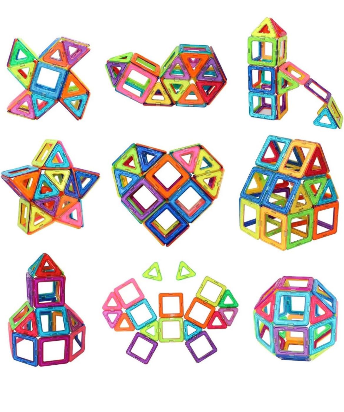 Magnetic Tiles, Building Blocks STEM Toys, Educational Construction Toys Set for Toddlers Learning and Kids Aged 3+