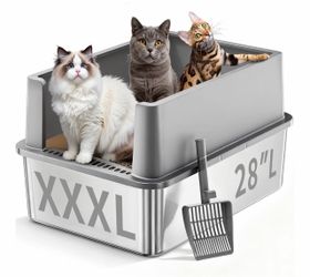 XXXL Cat Litter Box with Scoop, 28 Inch