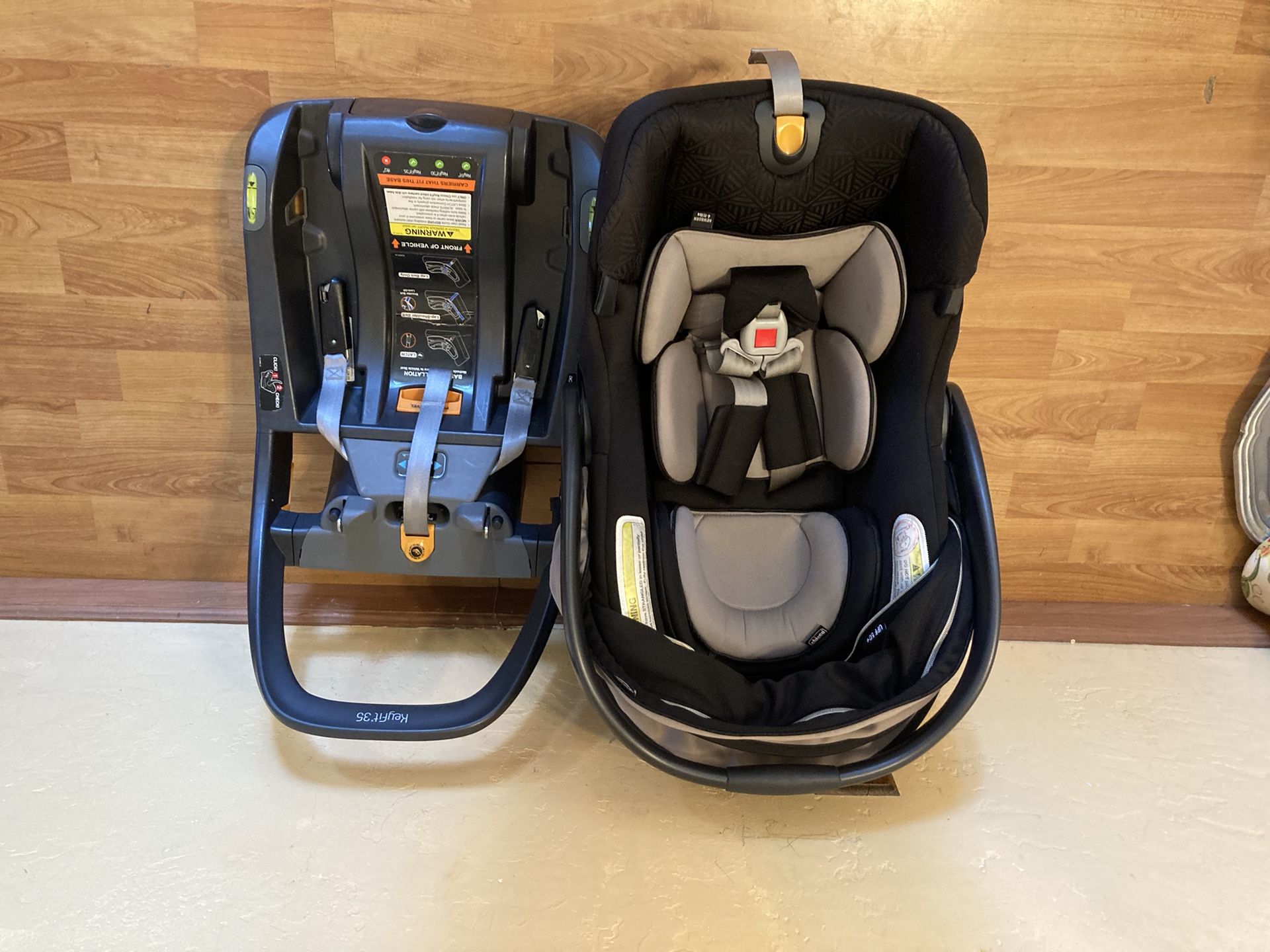 stroller and baby carrier