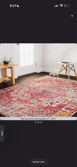 6’7” x 9’2” Lorenz Oriental Ivory/Pink Area Rug – Bungalow Rose