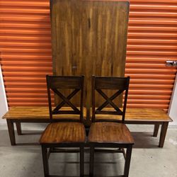 Gorgeous Dining Room Set With 2 Chairs And 2 Benches