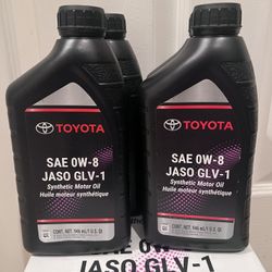 Set Of 4- Toyota SAE OW-8 JASO GLV-1 Synthetic Motor Oil