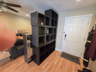 Assorted Dark Cube Storage Shelving Units