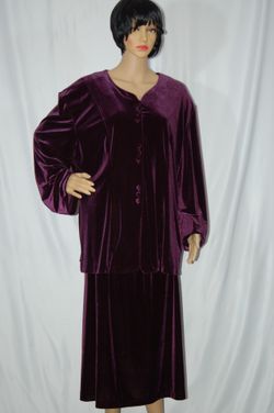 Burgundy Velour Skirt Set