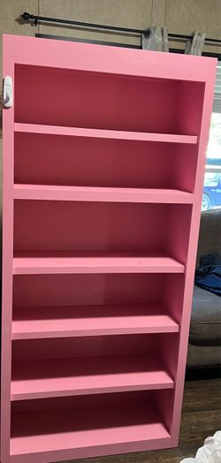 Pink custom made wood shelf