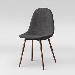 2pk Copley Dining Chairs Dark Gray - Threshold Upholstered, Metal Legs, Mid-Century Modern
