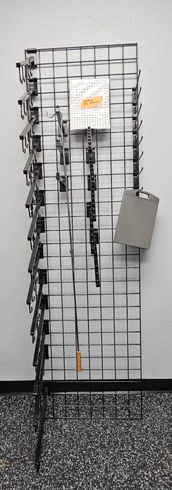 Hanging Grid Wall Panel with Attachments and Accesories