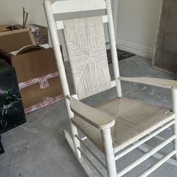 Wooden White Rocking Chair From Cracker Barrel