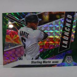 STARLING MARTE 2021 PANINI MOSAIC LAUNCHED GREEN PRIZM CARD #L7 Only $2 Green !!!! 