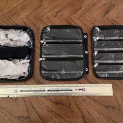 New Travel Pouches with Individual Zippered Compartments for Jewelry, etc 