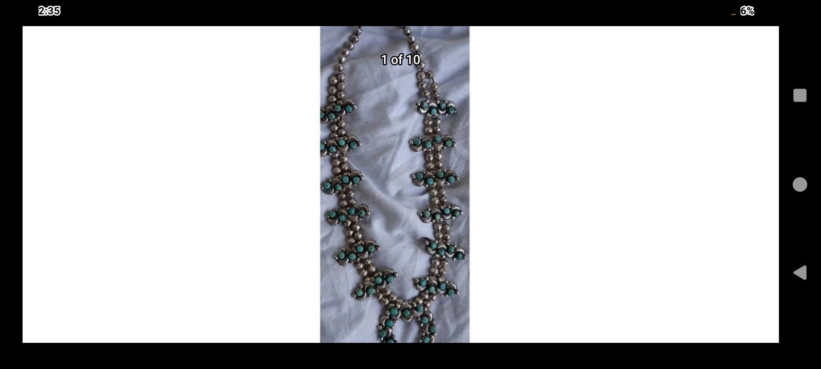 Authentic Navajo Sterling Silver & Turquoise Necklace & Earrings 