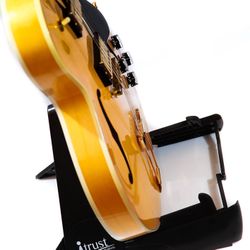 Folding Guitar Stand – Perfect for Acoustic, Electric & Bass Guitar – Black Portable & Collapsible ‘A’ Frame Design - Lightweight & Ultra Strong – Ext