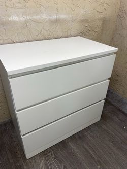 White Three Drawer Dresser - Local Delivery Available for a Fee - See My Other Items