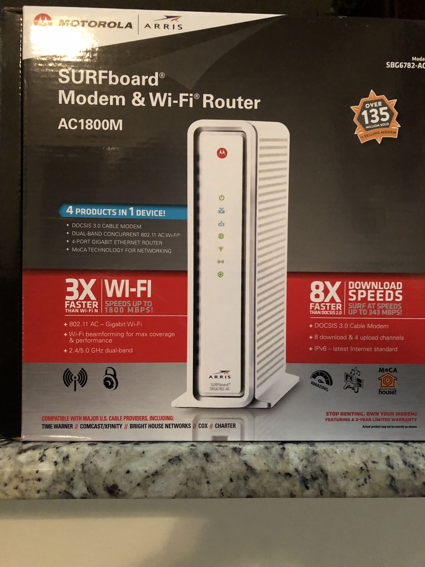 MOTOROLA ARRIS- WIFI ROUTER AND MODEM- SBG6782-AC