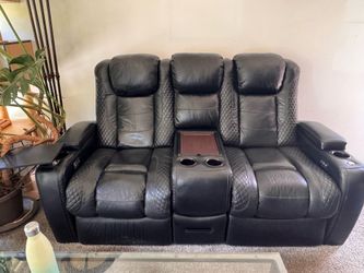 Black leather Theater seats