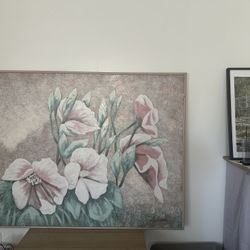 Beautiful Large Floral Wall Art – Pink & White Flowers (5ft x 4ft2in)