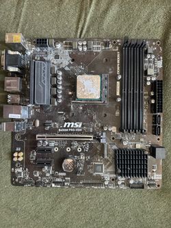MSi B450M Pro-VDH motherboard with processor