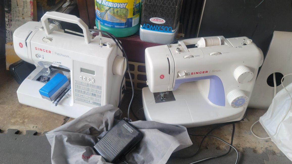 For sale two working Singer machines. Simple Style and Patchwork.