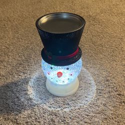 ☃️Bath & Body Works  Snowman Lighted Snow Water Globe Pedestal Candle Holder