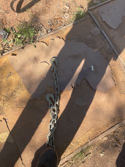 About 20 feet of chain with hooks on each end